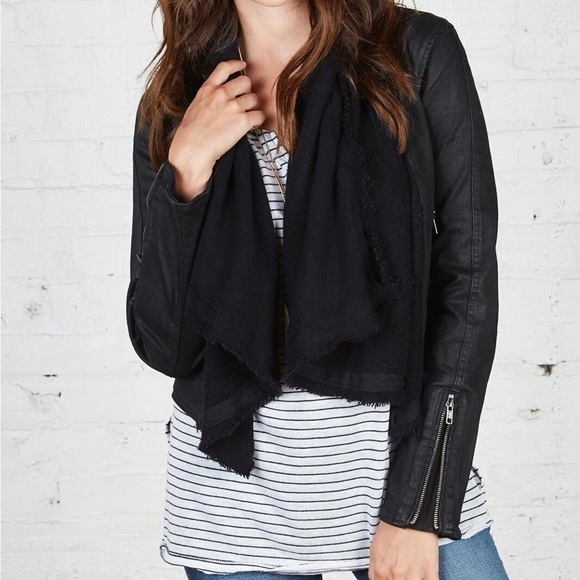 Free People Drape Front Coated Jacket Black Size 12 EUC - Picture 10 of 10